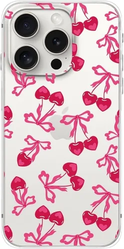 Miniatura 8 de Blingy's Funda para iPhone 15 Pro, lindo estilo de gato con patrón de flor de cerezo divertido diseño de animales de dibujos animados, funda Gato