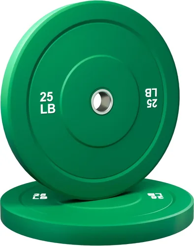 Discos de Peso con Parachoques de Colores Discos de Peso Olímpicos de 2 Pulgadas, Juego de Discos de Peso de Goma de 10/15/25/35 lb para