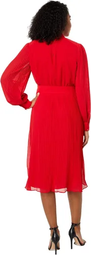 Miniatura 2 de Maggy London Vestido Georgette plisado con cuello alto falso para mujer con cinturón