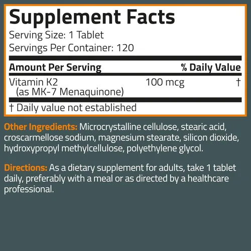Miniatura 8 de Bronson Vitamina K2 MK-7 100 MCG, K2 como menaquinona MK7, soporte óseo sin OMG, 120 tabletas