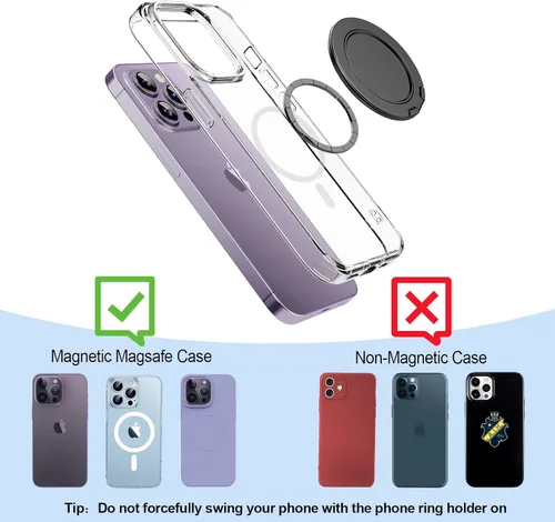 Miniatura 7 de MINDSKY Soporte magnético de doble cara para teléfono celular, soporte de agarre compatible con fundas Magsafe Series iPhone 12, 13, 14, 15