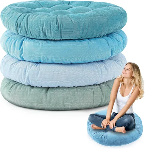 Miniatura 18 de Almohadas de suelo Jerify 22 x 22 Pulgadas Redondas Cuadradas Grandes Almohada de meditación para piso para aula Meditación para adultos Almohada