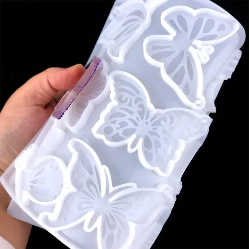 Miniatura 5 de Molde para llavero de mariposa, moldes de resina de silicona para llavero, 12 estilos de joyería de mariposa colgante de molde para resina epoxi