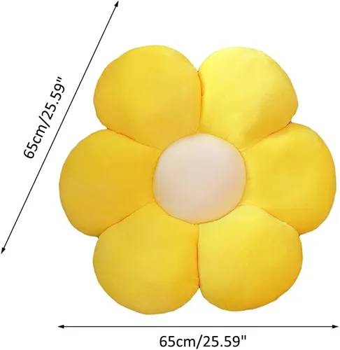 Miniatura 6 de lannery Almohada de felpa con flores, cojín de asiento para el suelo en forma de flor, juguete para leer, habitación, ver la televisión