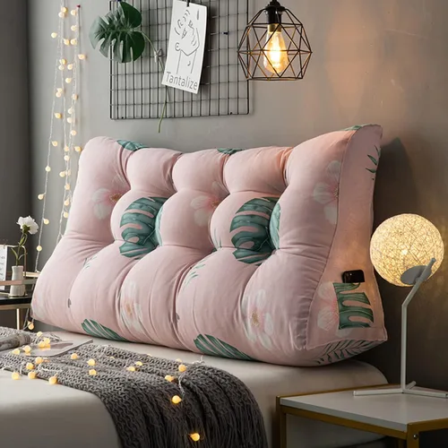 Miniatura 11 de CAMZ Almohada de lectura triangular de cabecera grande, almohada de posicionamiento individual, matrimonial, Queen King, almohada de apoyo