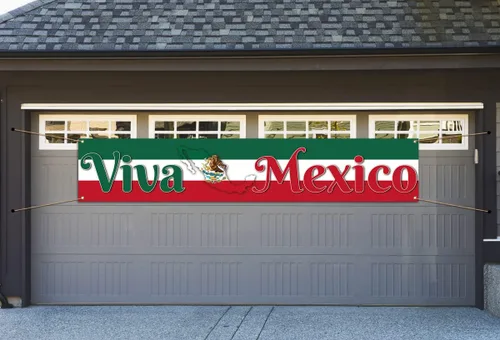 Miniatura 5 de Viva México - Cartel de valla para el Día de la Independencia Mexicana, 16 de septiembre, fiesta patriótica, telón de fondo para cabina de fotos