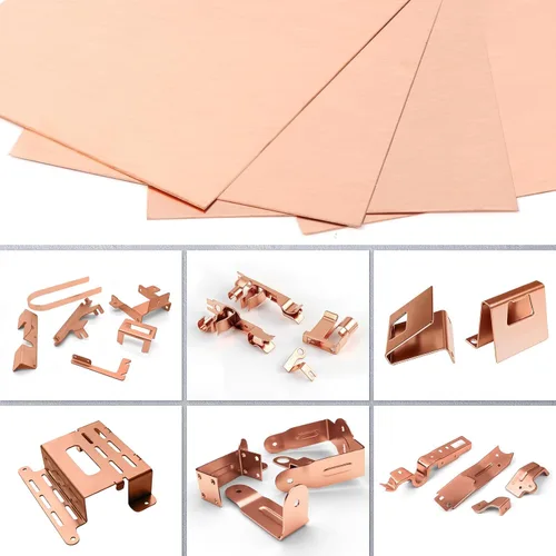 Miniatura 4 de Adrattnay Paquete de 8 láminas de cobre 99.9% puro de 4" x 4", láminas de cobre de 24 calibre 0.5mm (0.02") con película protectora de doble cara