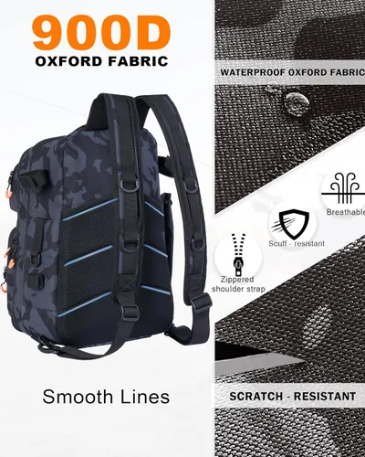 Miniatura 4 de Fishing Backpack with Rod Holders,900D Oxford Water-Resistant Fishing Gear,42L Large Storage Tackle Bag for Men