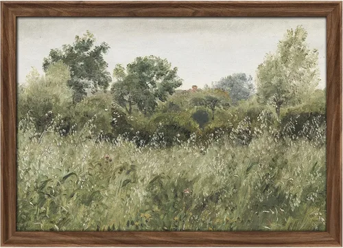 Miniatura 160 de MUDECOR Lienzo enmarcado prémium para pared, pinos nevados en bosque de invierno, ilustraciones modernas, arte contemporáneo, escénico, divertido