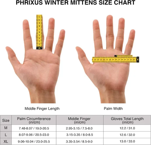 Miniatura 6 de PHRIXUS Manoplas de esquí para hombres y mujeres, guantes de nieve de invierno para pantalla táctil, impermeables, guantes de invierno cálidos 3M