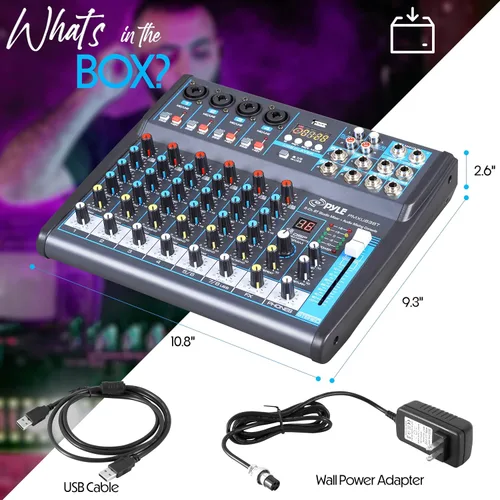 Miniatura 3 de Pyle - Mezclador de audio profesional, tablero de sonido, consola de mesa, sistema de interfaz de 8 canales, USB digital, Bluetooth, MP3, entrada