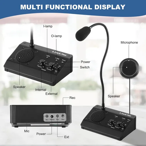 Miniatura 6 de Intercomunicador de ventana, sistema de altavoces de ventana de doble vía para negocios, banco, oficina, hospital, mostrador, tienda, estación