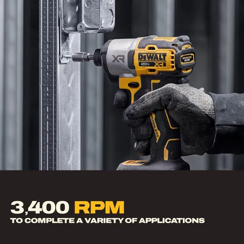 Miniatura 6 de DEWALT Atornillador de Impacto 20V MAX, Inalámbrico, 3 Velocidades, Batería y Cargador Incluidos (DCF845P1)