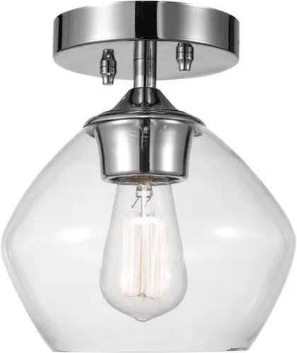 Miniatura 10 de GLOBE Electric 66000080 Lámpara de techo empotrada de 1 luz, negro mate, pantalla de vidrio angular, accesorios de iluminación de techo