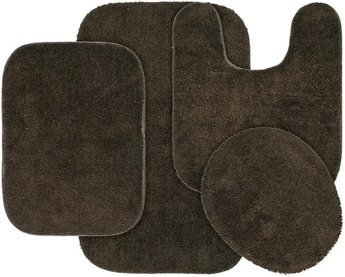 Miniatura 48 de Garland Rug 2 alfombras de baño tradicionales de nailon lavables color morado (17 x 24 pulgadas, 21 x 34 pulgadas), suaves, absorbentes y elegantes