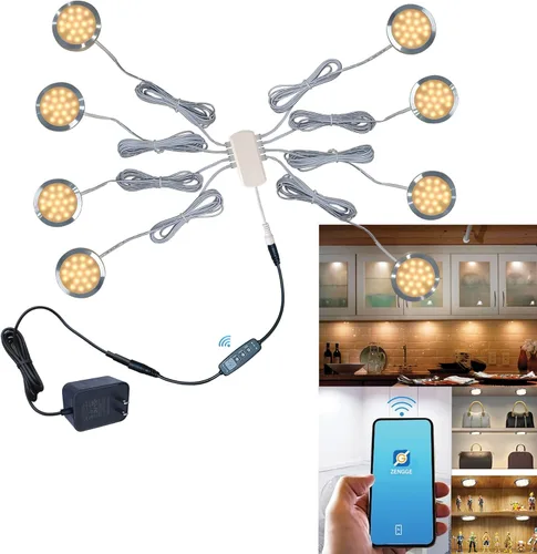 Luces LED inteligentes de disco con control de aplicación, iluminación de gabinete regulable con Bluetooth, sincronización de música y función de