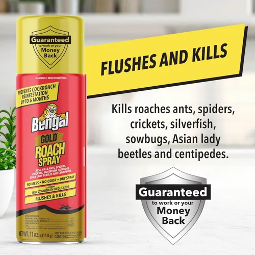 Miniatura 2 de Bengal Gold Spray para Cucarachas - Spray para Insectos Inodoro y sin Manchas para el Hogar - Previene la Reinfestación hasta por 6 Meses - 325 ml