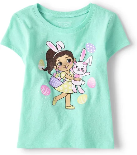 Miniatura 10 de The Children's Place Baby Girls' and Toddler All Holidays,Birthdays Short Sleeve Graphic T-Shirts
