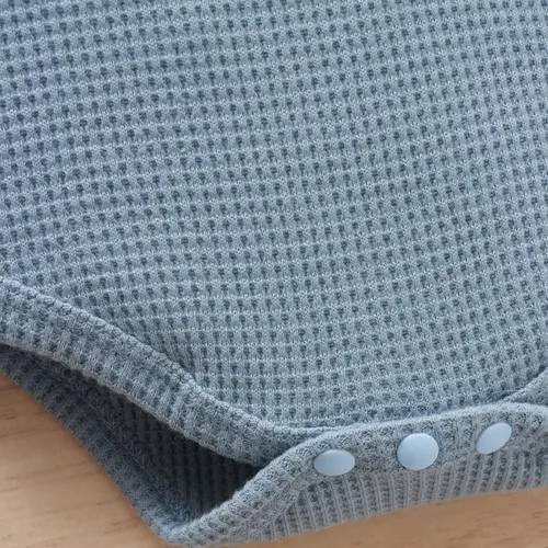 Miniatura 4 de Conjunto de 2 piezas acanalado de manga larga para bebé recién nacido, para otoño e invierno, conjunto de 2 piezas
