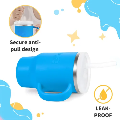 Miniatura 5 de Taza de Bella's Friends Handy Mini – Adorable taza sippy para niños pequeños de 9 oz, interior de acero inoxidable y cuerpo de silicona, a prueba