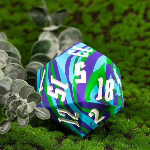 Miniatura 8 de Silicona D20 de 2.165 in, dados individuales de 20 caras gigantes D20 D20, colores camuflaje, tacto suave y cómodo, gorila perfecta