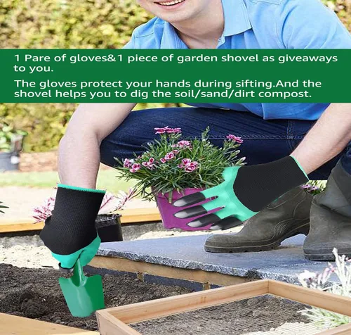 Miniatura 2 de Tamiz de tierra, tamiz de suciedad para jardinería, tamiz de compost, tamiz de jardín, tamiz de madera ligera para rocas, tamiz de tamiz de pantalla