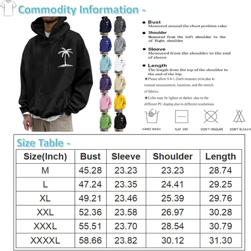 Miniatura 2 de Sudaderas con capucha para hombre, de manga larga, con estampado gráfico, ligeras, de gran tamaño, casuales