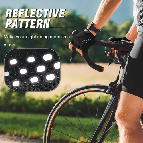 Miniatura 7 de HTZPLOO Guantes de bicicleta, guantes de ciclismo, guantes de ciclismo para hombres y mujeres con almohadilla antideslizante que absorbe los golpes