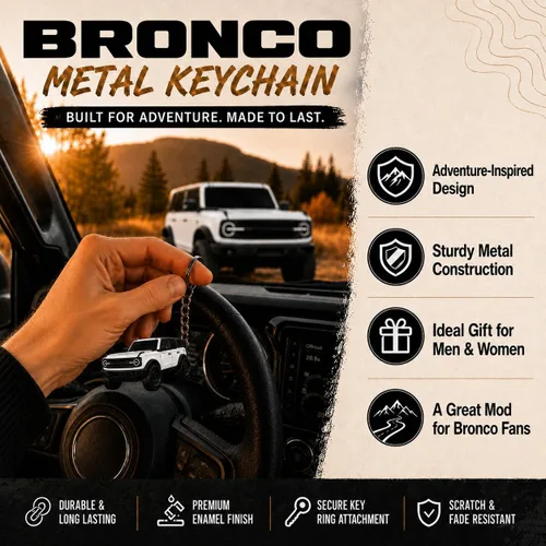 Miniatura 3 de Accesorios de Llavero Bronco 4 puertas llavero Fob Cubierta Modificaciones geniales compatibles con Ford Bronco 2022 2023 2024 Blanco