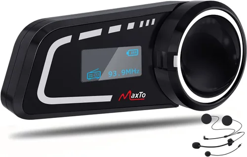 Miniatura 8 de Auriculares Bluetooth para motocicleta, MaxTo M2, casco de motocicleta Bluetooth5.0, 6 vías 3280 pies, sistema de comunicación de intercomunicación