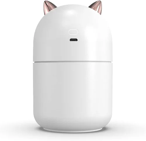 Miniatura 2 de Humidificador pequeño portátil, mini humidificador de niebla fría de 10.1 fl oz con luz nocturna, humidificador personal USB apagado automático