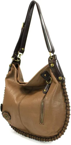 Miniatura 4 de CHALA Bolso de mano con encanto cruzado o hombro convertible grande color marrón