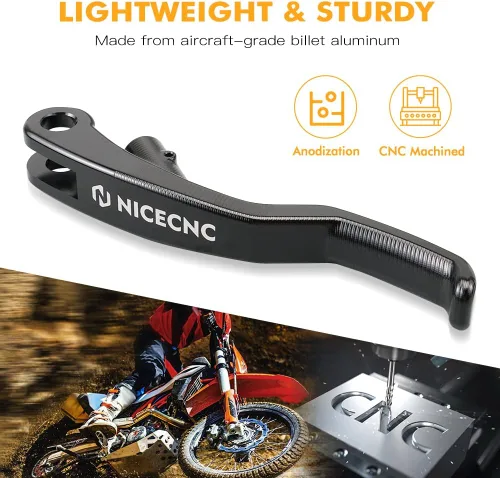 Miniatura 3 de NICECNC Maneta de embrague corta negra compatible con KTM 690 Enduro R/SMC R 2014-2023, 1290/1190/1090/1050 Adventure 2013-2020, Husqvarna 701