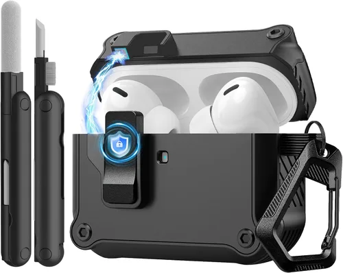 Miniatura 11 de TiMOVO Funda para Airpods Pro 3 (2025) con clip de bloqueo seguro, cubierta dura protectora automática de caída completa para Apple AirPod Pro de 3ª