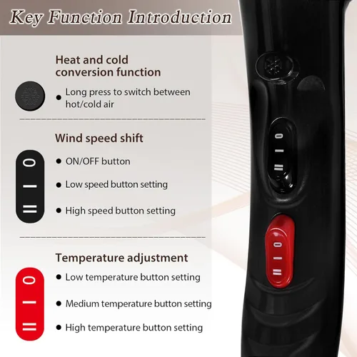 Miniatura 4 de Secador de pelo profesional de 3500 W, potente secador de pelo de salón de belleza, turmalina de cerámica de secado rápido, secador de pelo iónico