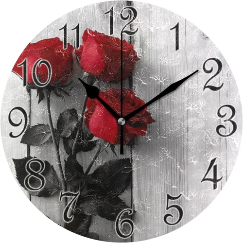 Miniatura 25 de susiyo Reloj de pared de alpaca con diseño de llama, con diseño de animales, silencioso, redondo, sin tictac, funciona con pilas, creativo