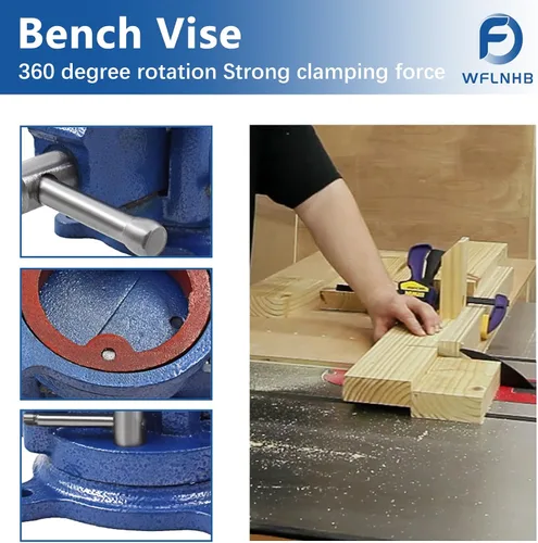 Miniatura 4 de WFLNHB Abrazadera de banco de 5 pulgadas, base giratoria de bloqueo, ajuste resistente para manualidades, pintura, escultura, modelado, electrónica