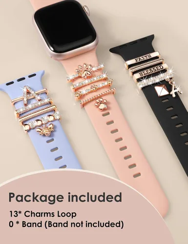 Miniatura 5 de 13 Pack de dijes para reloj Compatible con correas de Apple Watch/Samsung Galaxy/Google Pixel/Fitbit Versa/Sense, bucles de metal para iWatch Series