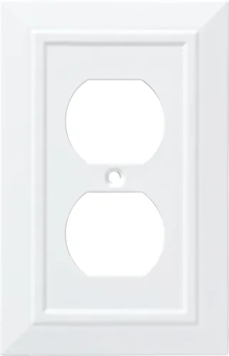 Franklin Placa de pared/placa para interruptores/funda, simple, de arquitectura clásica, de bronce, Blanco, W35242-PW-C