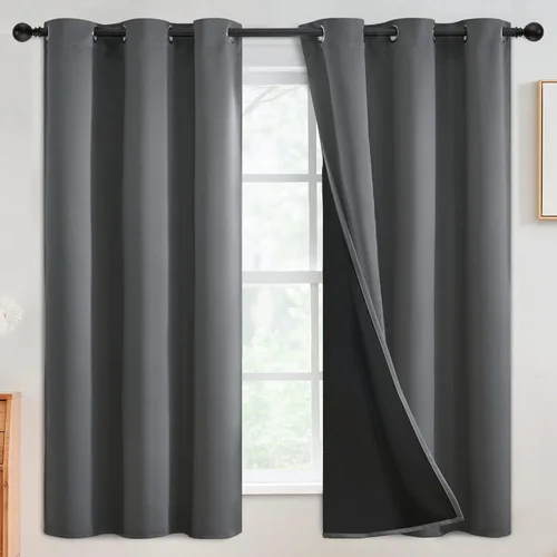 Miniatura 179 de SimpleHome - Cortinas opacas 100% para recámara, cortinas de ventana con ojales beige, con aislamiento térmico, cortinas de oscurecimiento