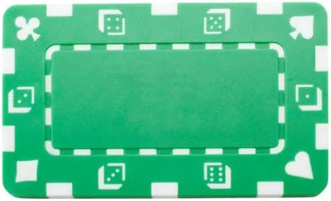 Miniatura 2 de Brybelly 5 fichas de póquer rectangulares - Placa de estilo europeo (verde)