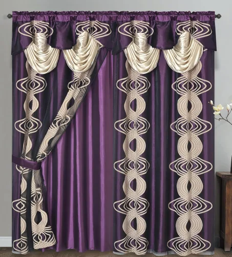 Miniatura 6 de GOHD Spinning Singer. Voile. Cortina de ventana jacquard de gasa con cenefa adjunta y respaldo de tafetán. Juego de 2 piezas. Cada pieza de 54