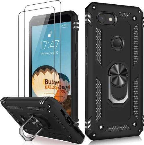 Miniatura 88 de LUMARKE Funda para Google Pixel 5 con protector de pantalla, pasa 16 pies, probada en caídas, grado militar, con soporte de anillo magnético, Rojo