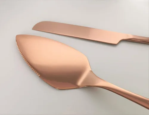 Miniatura 5 de Solid Wedding Cake Cutting Ceremony Gift, Colored Pie Pastry Serving Set, Luxury Shine Stainless Steel Knife Server Kit, Anniversary, Birthday