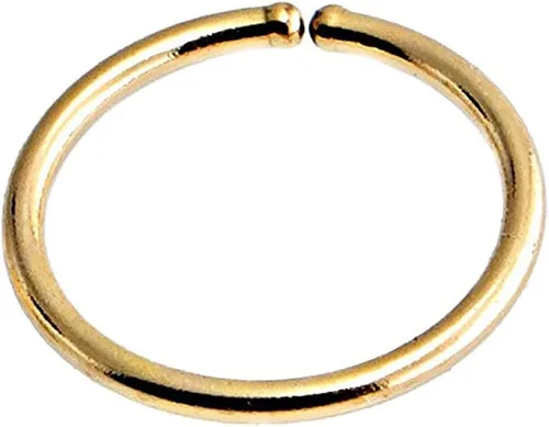 Miniatura 9 de Aretes de aro de oro sólido para mujeres, hombres, aretes de aro para cartílago, hélix, rook, nariz cantada, agujero para lóbulo de oreja, ligeros