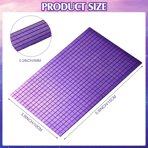 Miniatura 2 de Azulejos de mosaico autoadhesivos para proyectos de manualidades, 0.197 x 0.197 in (morado, 7200 piezas)