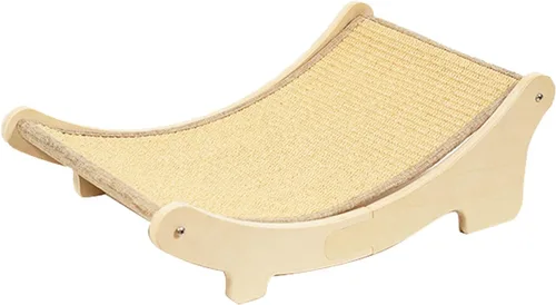 Miniatura 5 de Cat Hammock Bed, Wooden Elevated Cat Scratcher Bed Easy Assembly Multifunctional Scratching with Year Round Comfort for Indoor Cats
