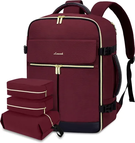 Miniatura 15 de LOVEVOOK - Mochila de Mano, Mochila de Viaje de 40L para Mujer con 3 Cubos de Embalaje, Mochilas de viaje