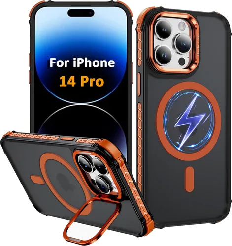 Miniatura 66 de i Phone 13 - Funda para iPhone 14, compatible con carga inalámbrica MagSafe, resistente, a prueba de golpes, soporte ajustable, color rojo mate