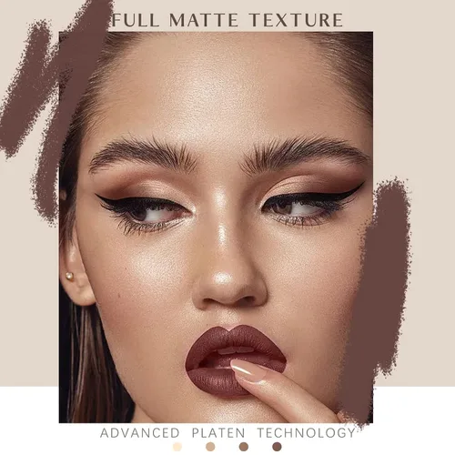Miniatura 3 de HOSAILY Paleta de sombra de ojos mate 4 en 1, sombra de ojos marrón topo neutro para mujeres mayores, maquillaje de sombra de ojos en polvo